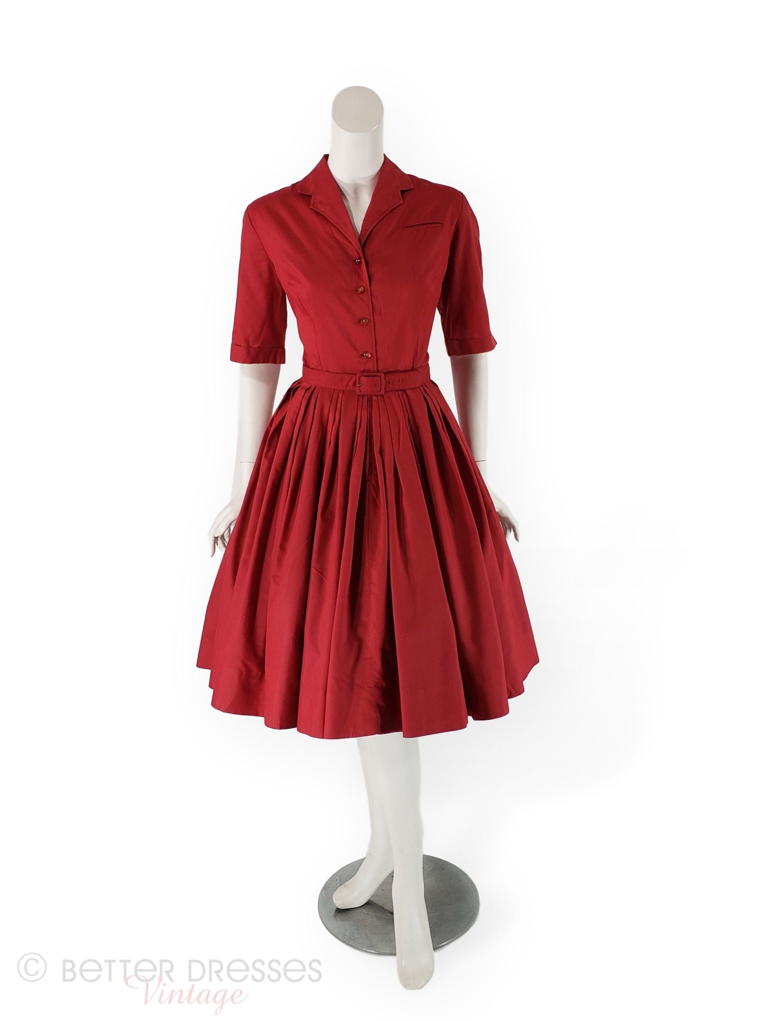 At understrege røg laver mad 50s/60s Shirtwaist Dress in Red - sm, med – Better Dresses Vintage