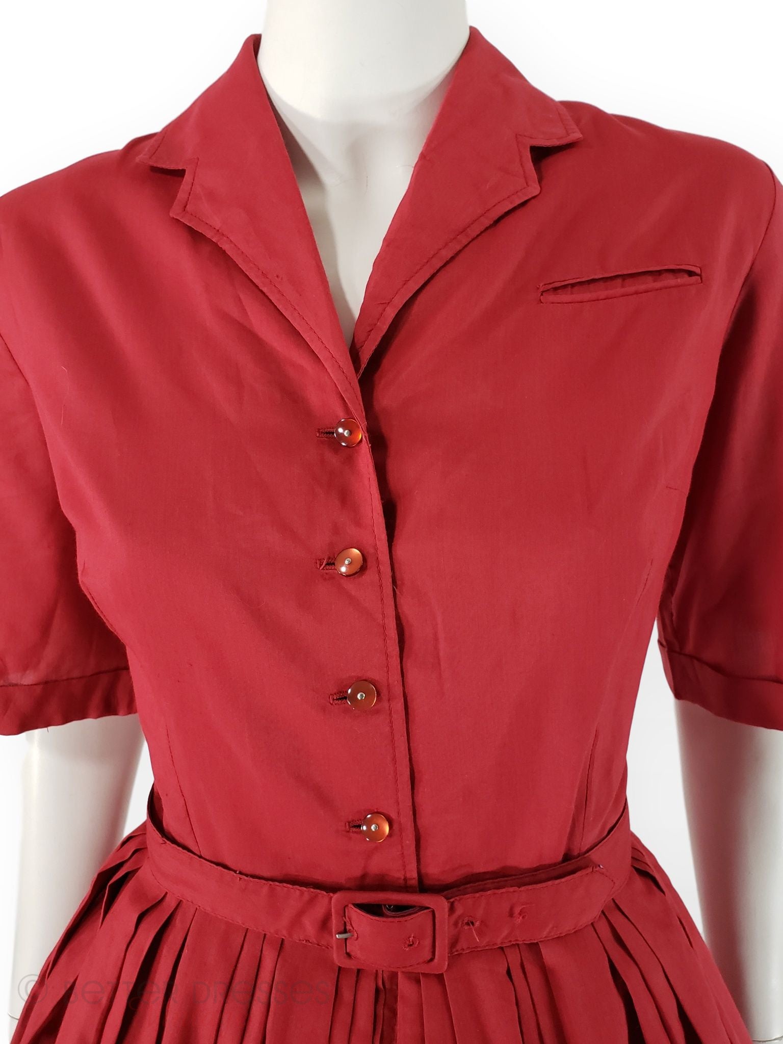 50s/60s Shirtwaist Dress in Red – Better Dresses Vintage 50s/60s Shirtwaist Dress in Red – Better Dresses Vintage