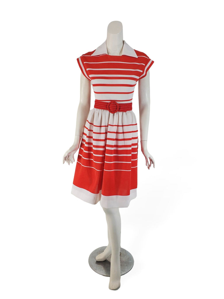 70s Jonathan Logan Red and White Striped Dress