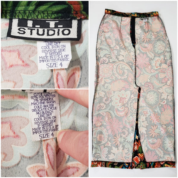 80s Maxi Skirt in Bold Jacobean Print - med – Better Dresses