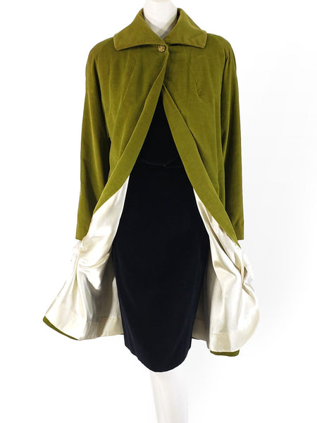 Showing lining of 1950s Acid Green Swing Coat