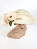 Top View of Platter Hat Showing Silk Camellias