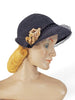 50s Cap style hat in navy straw