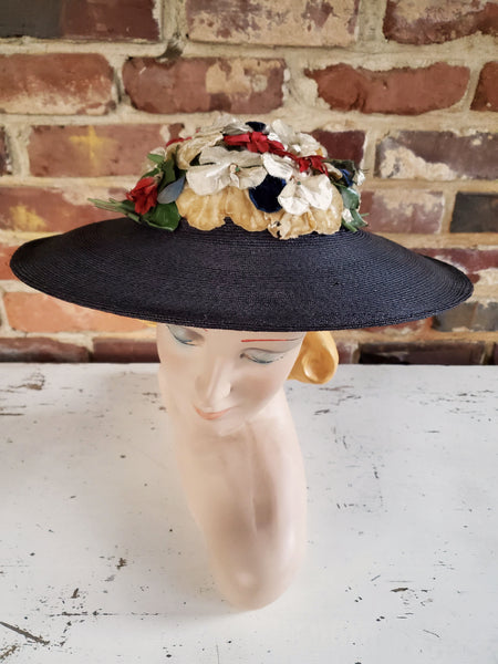 Front View of 40s/50s Platter hat