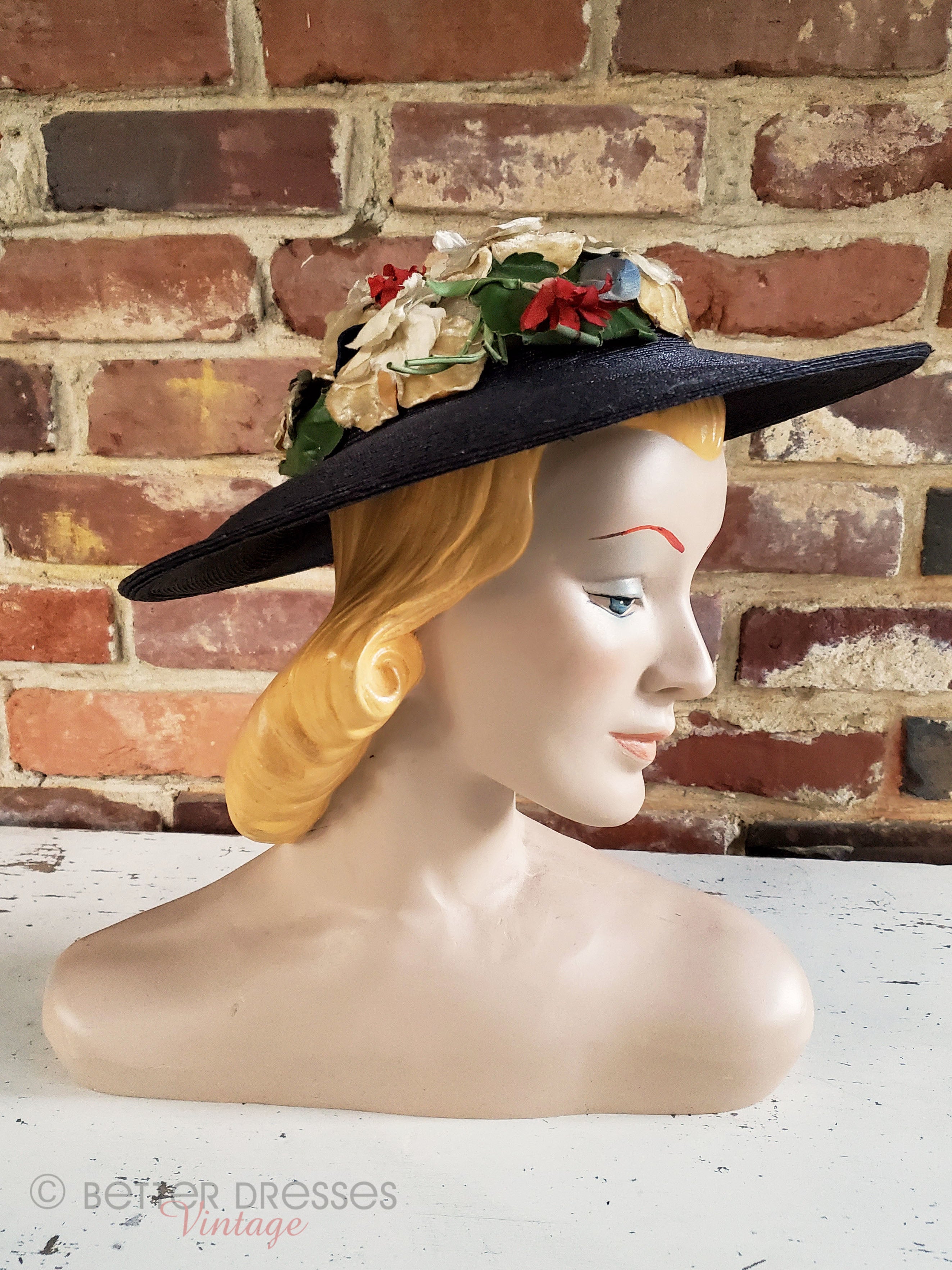 Hat with flower on side sales