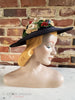 40s/50s Platter Hat With Velvet Flowered Crown - Right View