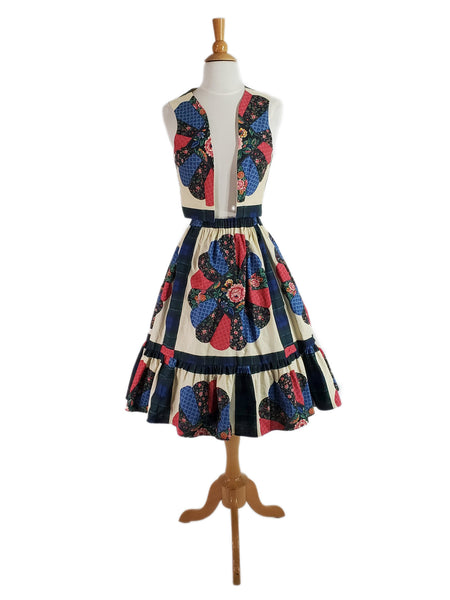 Patchwork Print Vest and Skirt, shown with a crinoline