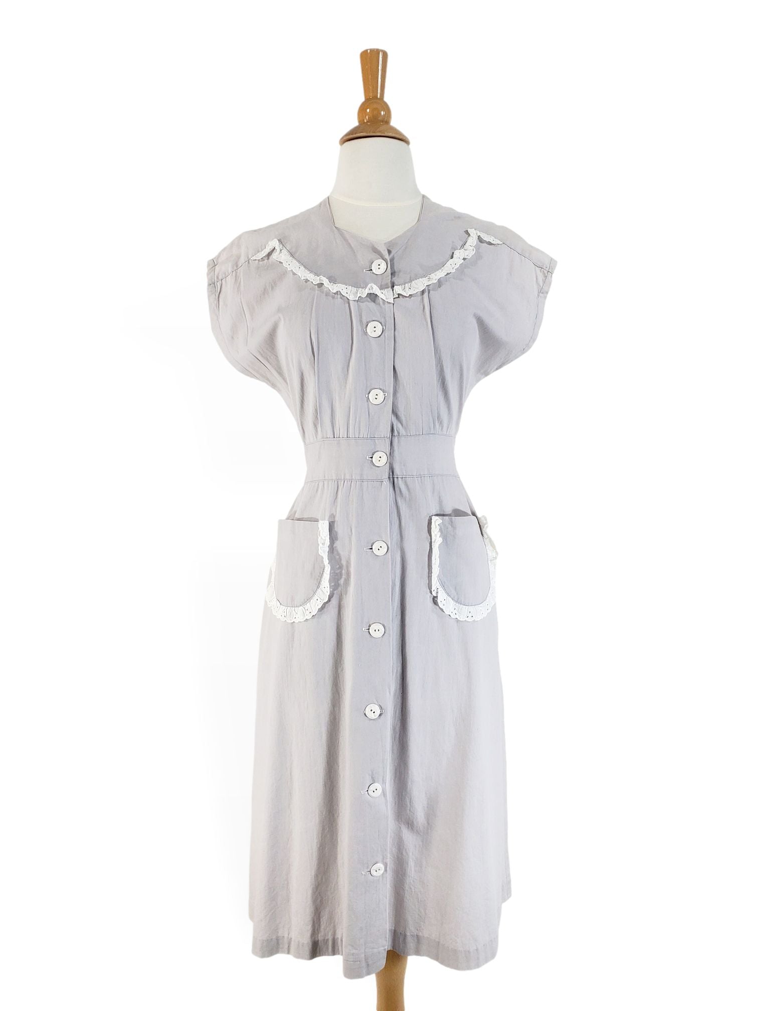 40s vintage dresses 40s/50s Cotton House Dress – Better Dresses Vintage