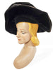 40s Velvet Hat with Crochet Crown 