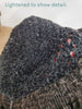 detail of crocheted chenille crown