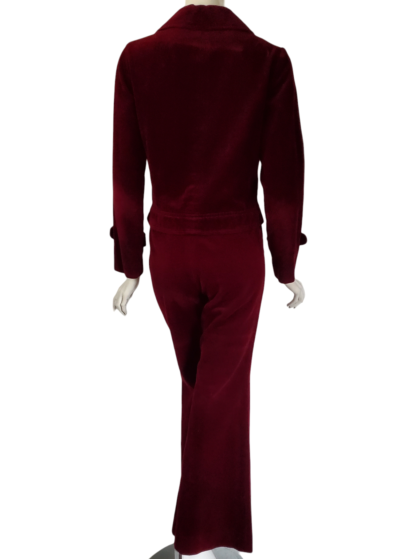 60 70s Bell Bottom Pantsuit in Burgundy Velvet med Better