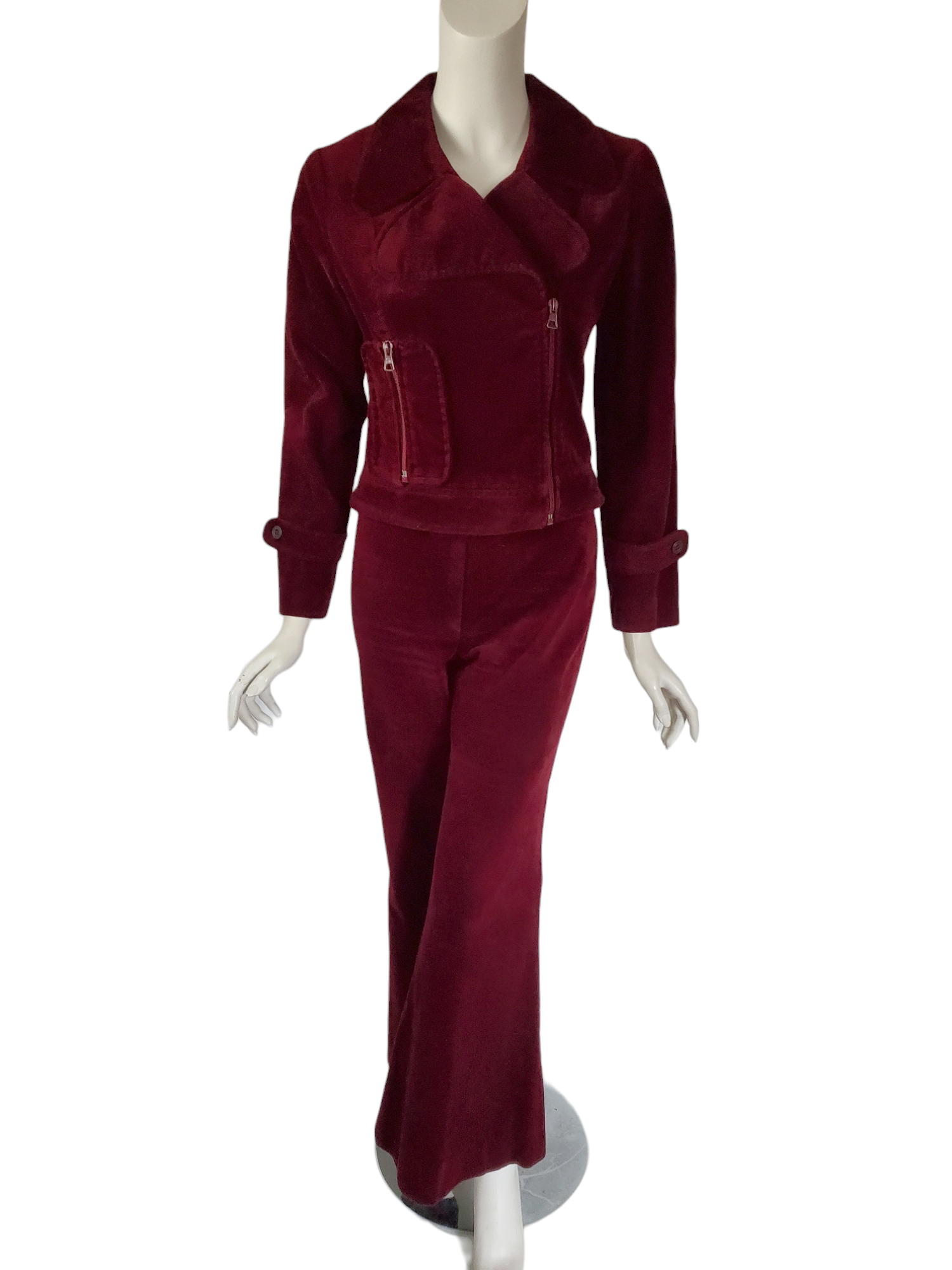 60/70s Bell Bottom Pantsuit in Burgundy Velvet - med – Better Dresses  Vintage