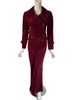 1970s Burgundy Velvet Pantsuit