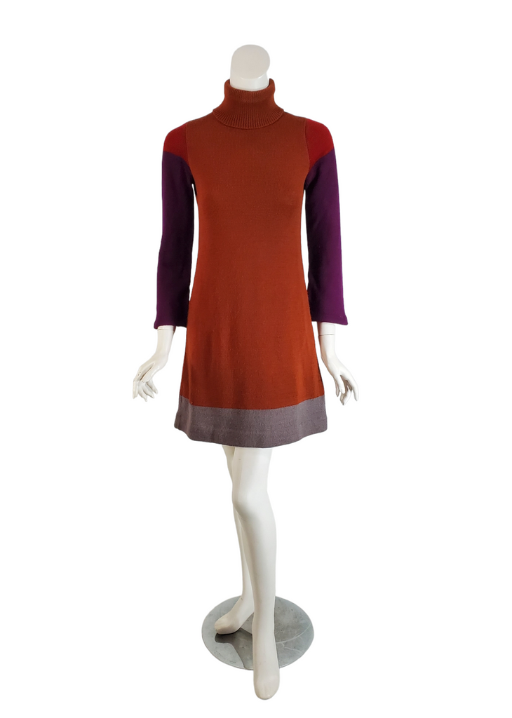 60s/70s Dorothee Bis Turtleneck Minidress - sm, med