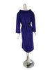 1970s Lounging Dress in Purple Velour, Back view