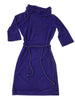 1970s Purple Velour Shift Dress Lying Flat