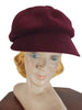 Front view of velvet newsboy cap