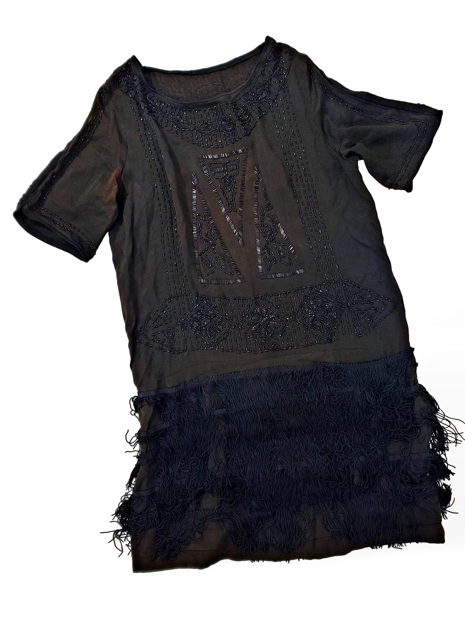 20s Beaded and Fringed Flapper Dress