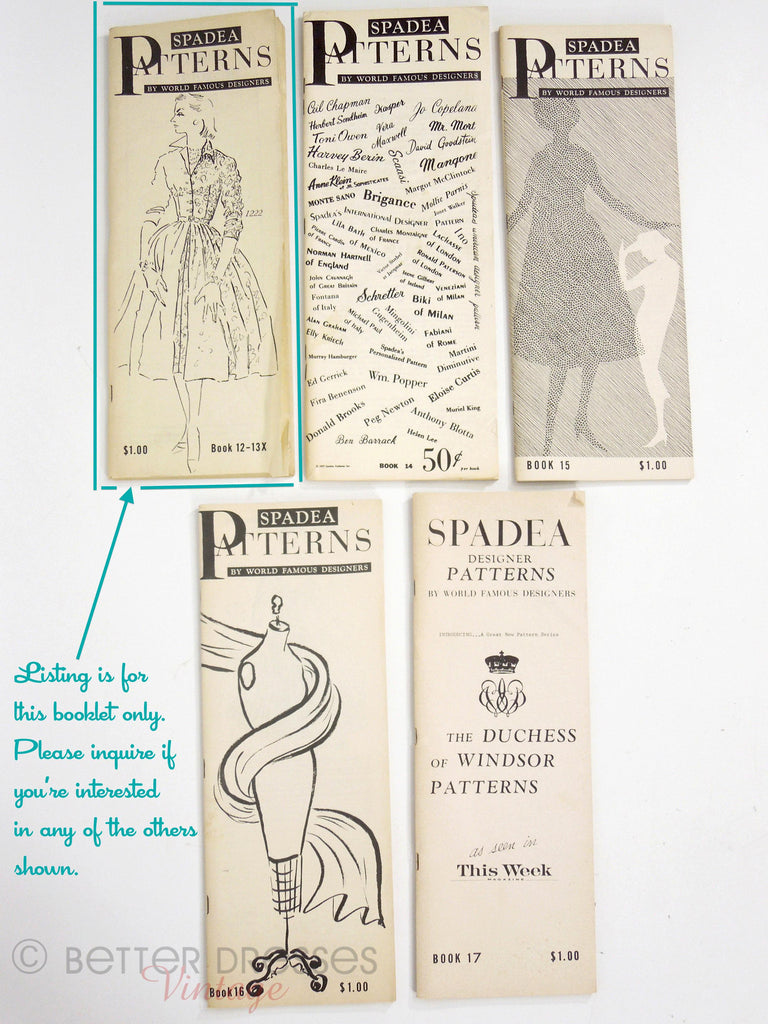 Spadea Examples 50s Spadea Patterns Book 12-13X from 1958 – Better Dresses Vintage