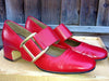 60s Mod Red Mary Jane Shoes - side 1