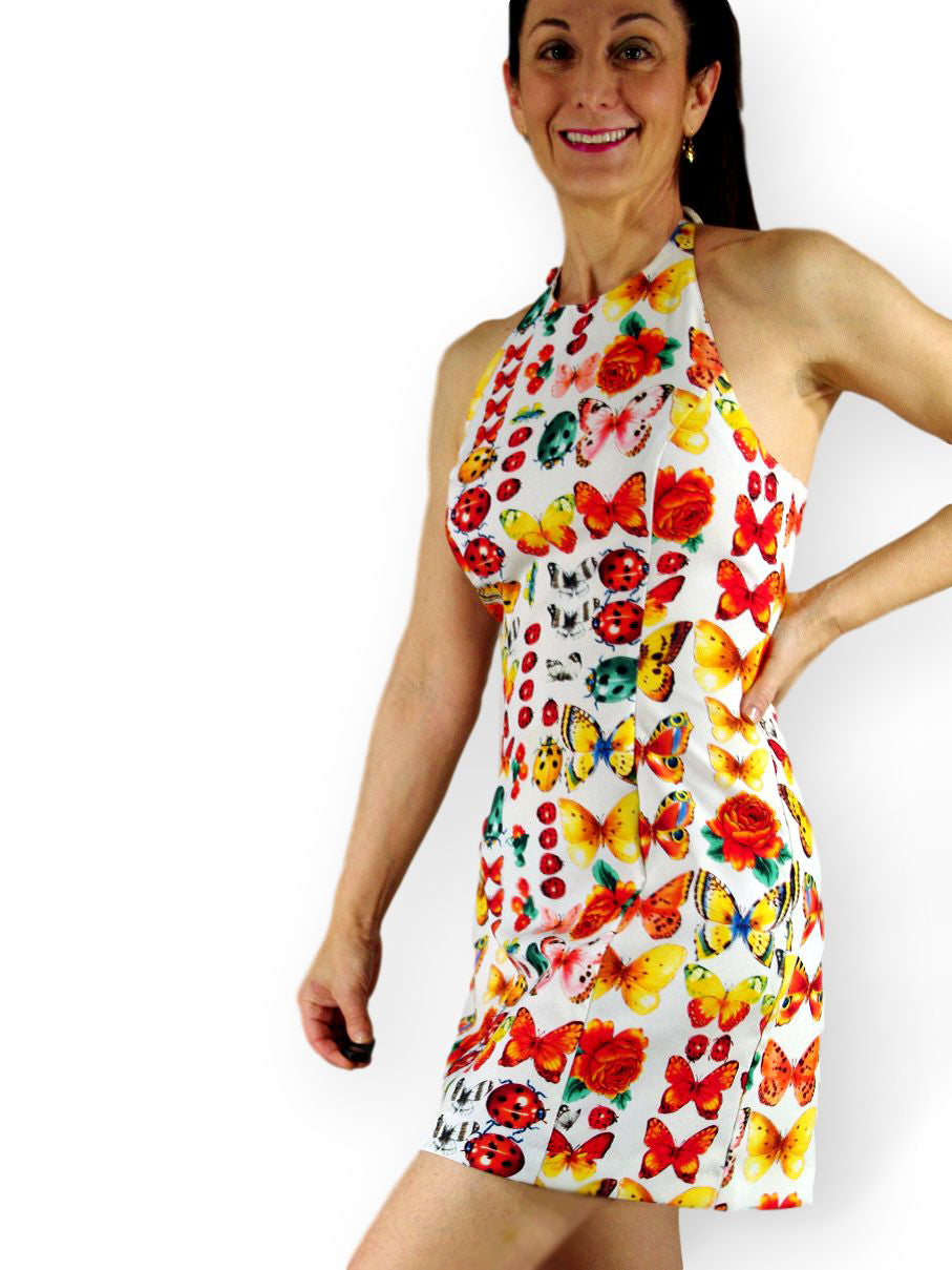 80s/90s Mini Dress Photorealistic Halter Better Dresses Vintage 80s/90s Mini Dress Photorealistic Halter Better Dresses Vintage