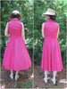 40s/50s Fuchsia Sundress - back views, no belt