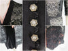 details of black lace 1940s dress