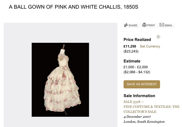 1850s Evening Dress in Pink Silk Organdy  Better Dresses Vintage