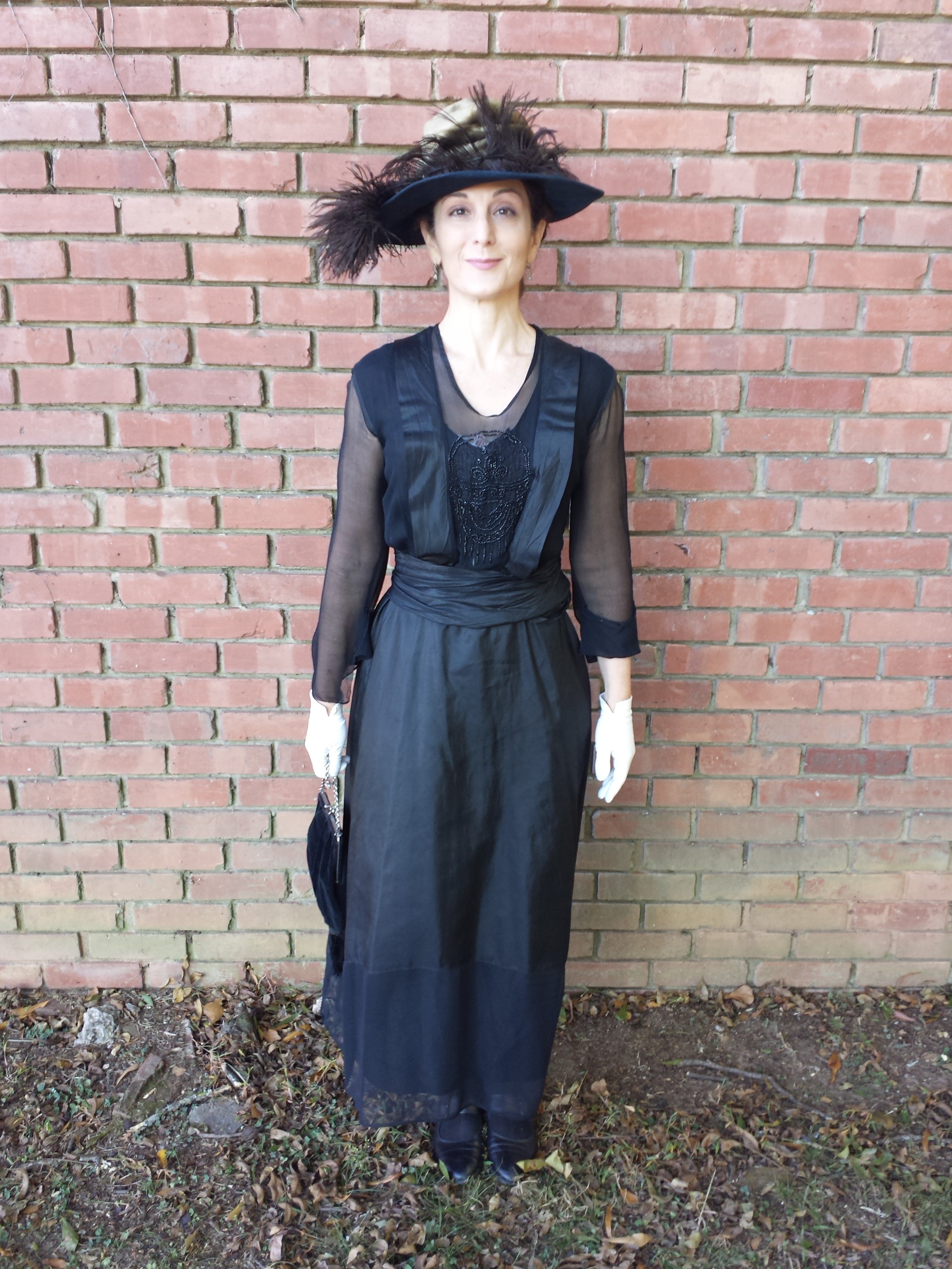 Antique 1910s Dress in Black Beaded Silk Teens Downton Abbey WWI Better Dresses Vintage Antique 1910s Dress in Black Beaded Silk Teens Downton Abbey WWI Better Dresses Vintage