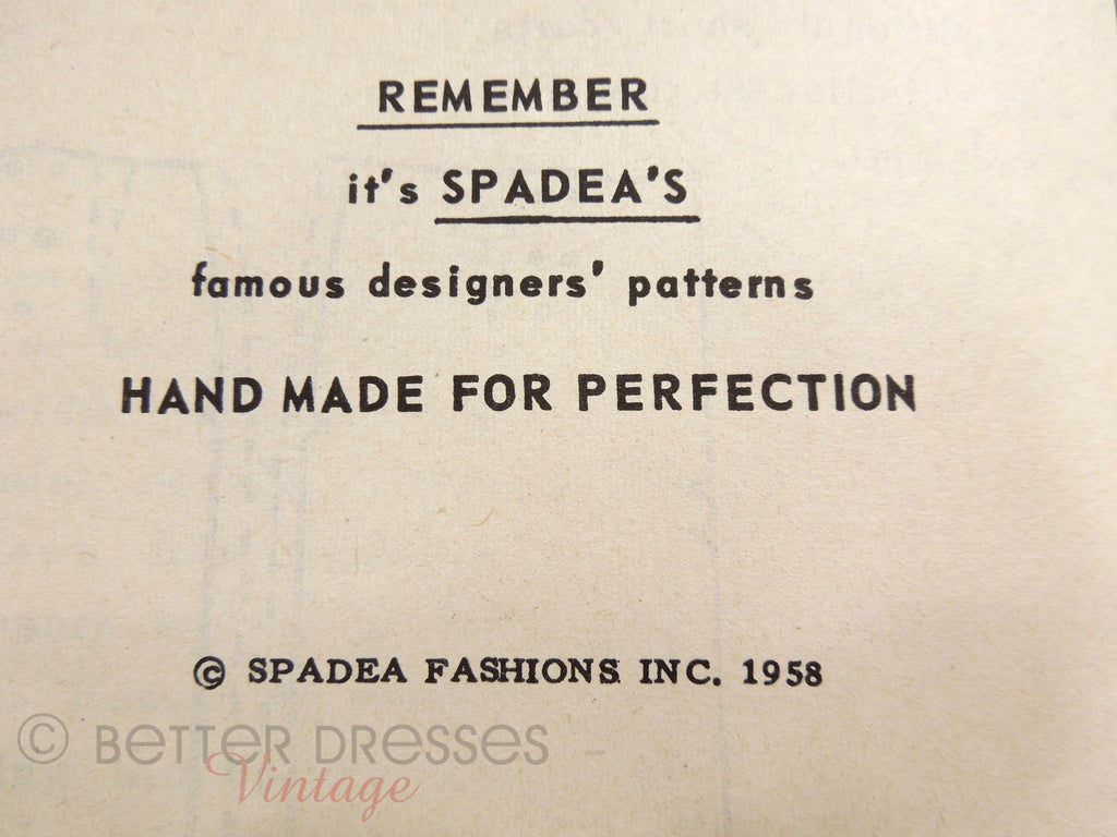 50s Spadea Patterns Book 12-13X from 1958 – Better Dresses Vintage