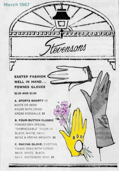 March 1967 Advertisement for Fownes Gloves