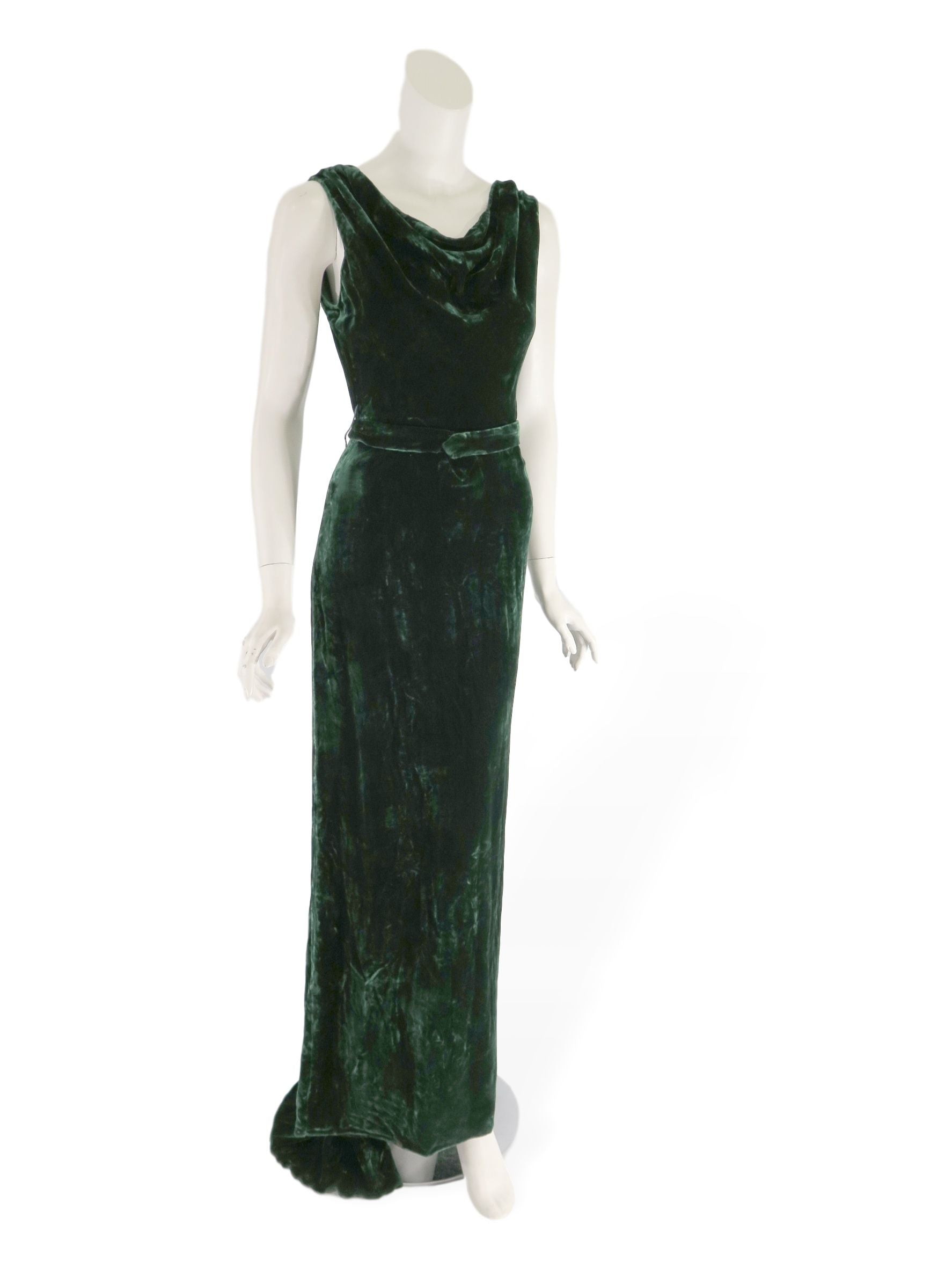 30s Gown & Jacket Set in Green Silk Velvet Better Dresses Vintage 30s Gown & Jacket Set in Green Silk Velvet Better Dresses Vintage