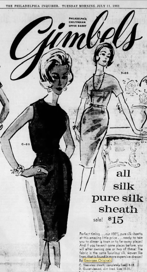 60s Short-Sleeve Sheath Dress in Black Silk