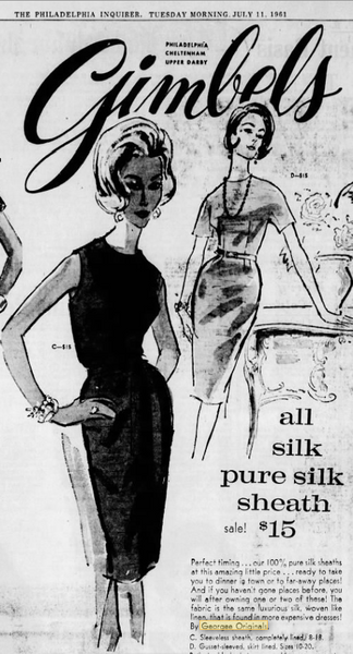 60s Short-Sleeve Sheath Dress in Black Silk