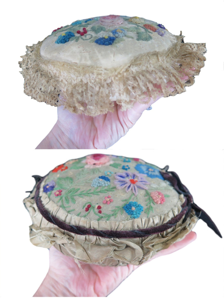 Edwardian Pincushion With Lace Trim