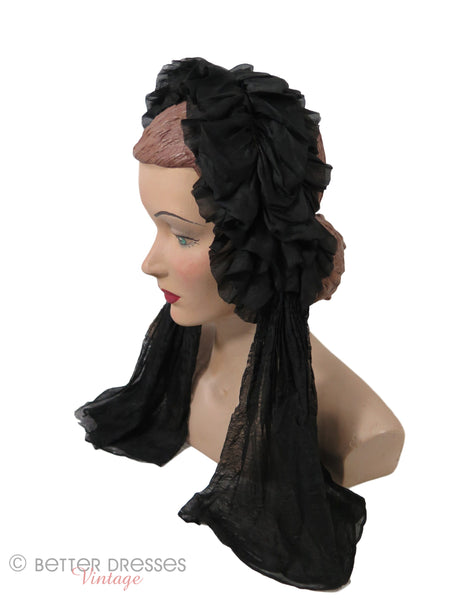 Mid-Victorian Fanchon Cap - left side