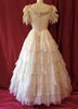 White Flounced Ball Gown - back view
