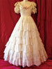 White Flounced Ball Gown - Front view