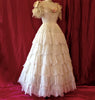 White Flounced Ball Gown - angle view