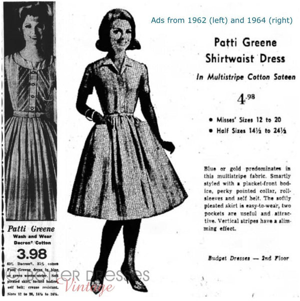 Shirtwaist dress 1960s hotsell