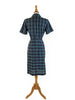 Back view of 1940's Plaid Shirtwaist Dress