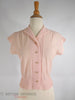 50s Pink Nylon Peplum Blouse