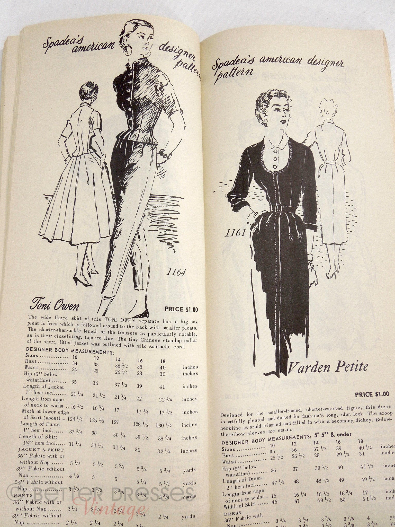 Spadea Examples 50s Spadea Patterns Book 12-13X from 1958 – Better Dresses Vintage