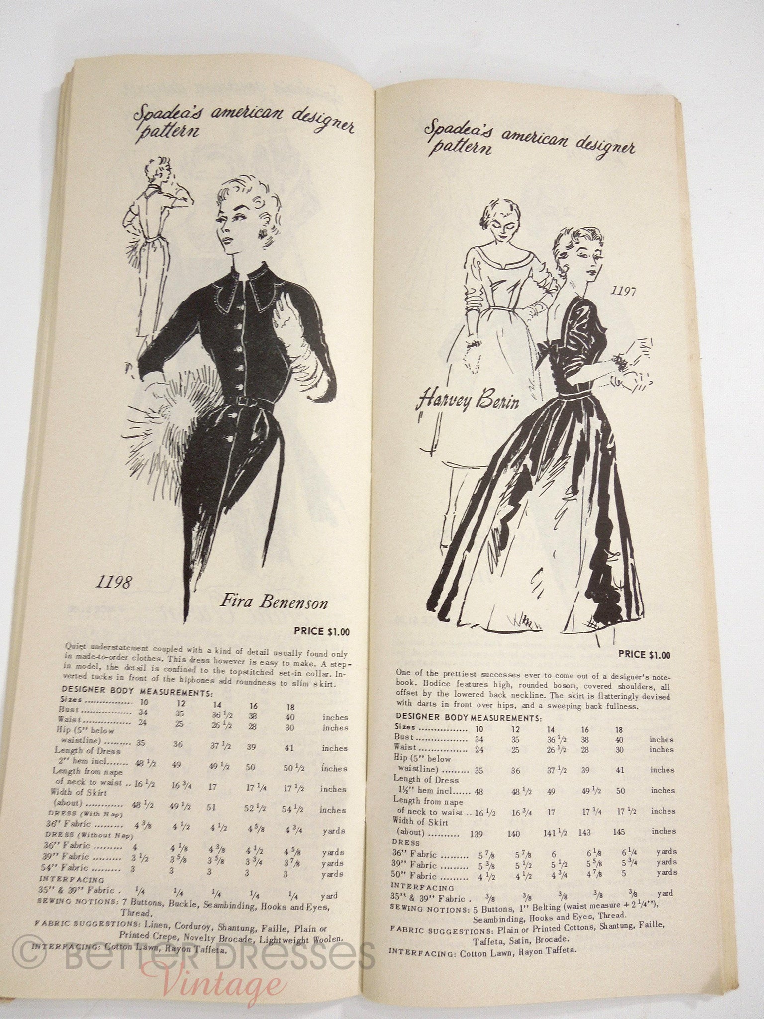 Spadea Examples 50s Spadea Patterns Book 12-13X from 1958 – Better Dresses Vintage