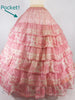 1850s Pink Organdy Evening Gown - skirt alone
