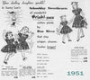 1951 ad for Sunny Lee children's plaid dresses with pique trim