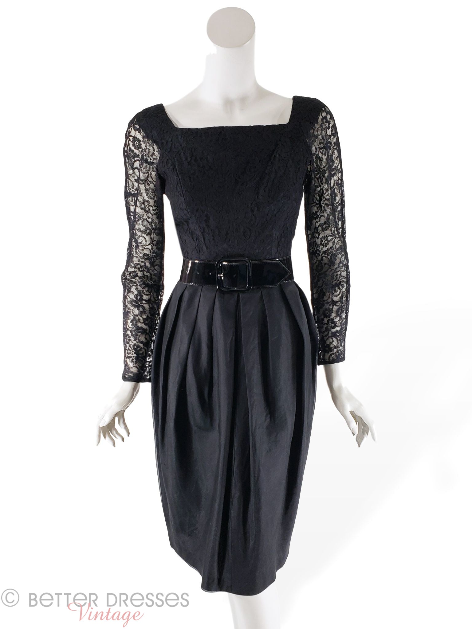 black lace dress with belt L'AGENCE Women's Kylo Belted Shirtdress - Black