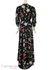 1930s 1940s Floral Cold Rayon dressing gown or hostess dress