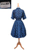 50s Silk Shirtwaist Day Dress - back view