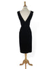 50s Black Velvet Wiggle Dress - back